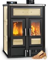 Klover BI-FIRE MID Hybrid Kombi Kaminofen Holz Pellet wasserführend Keramik elfenbein 27,4 kw